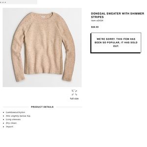 Jcrew Donegal Sweater with shimmer stripes